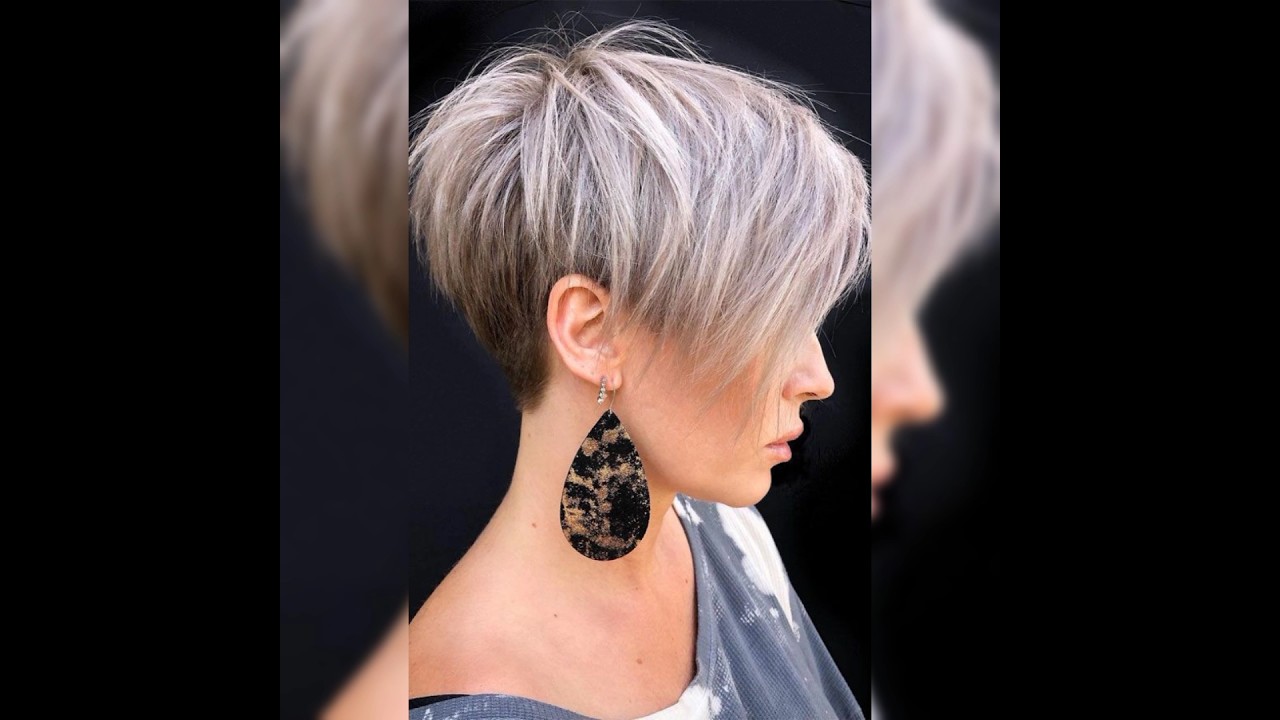 50 Short Hairstyles That Looks so Sassy : Blonde Layered Pixie Cut with  Bangs